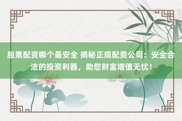 股票配资哪个最安全 揭秘正规配资公司：安全合法的投资利器，助您财富增值无忧！