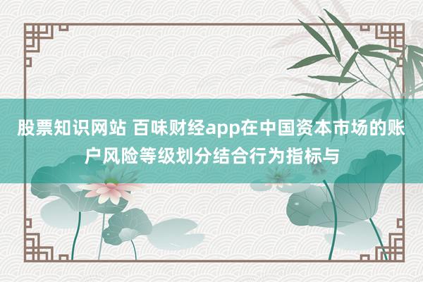 股票知识网站 百味财经app在中国资本市场的账户风险等级划分结合行为指标与