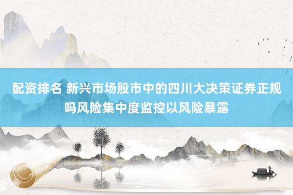 配资排名 新兴市场股市中的四川大决策证券正规吗风险集中度监控以风险暴露