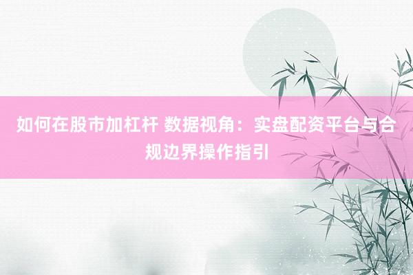 如何在股市加杠杆 数据视角：实盘配资平台与合规边界操作指引